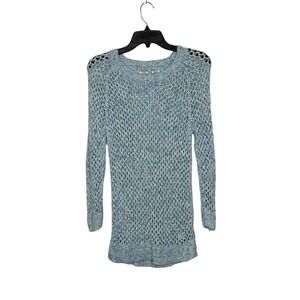 Gap Open Knit Sweater Size‎ Medium Blue Womens Cotton Nylon Blend LS